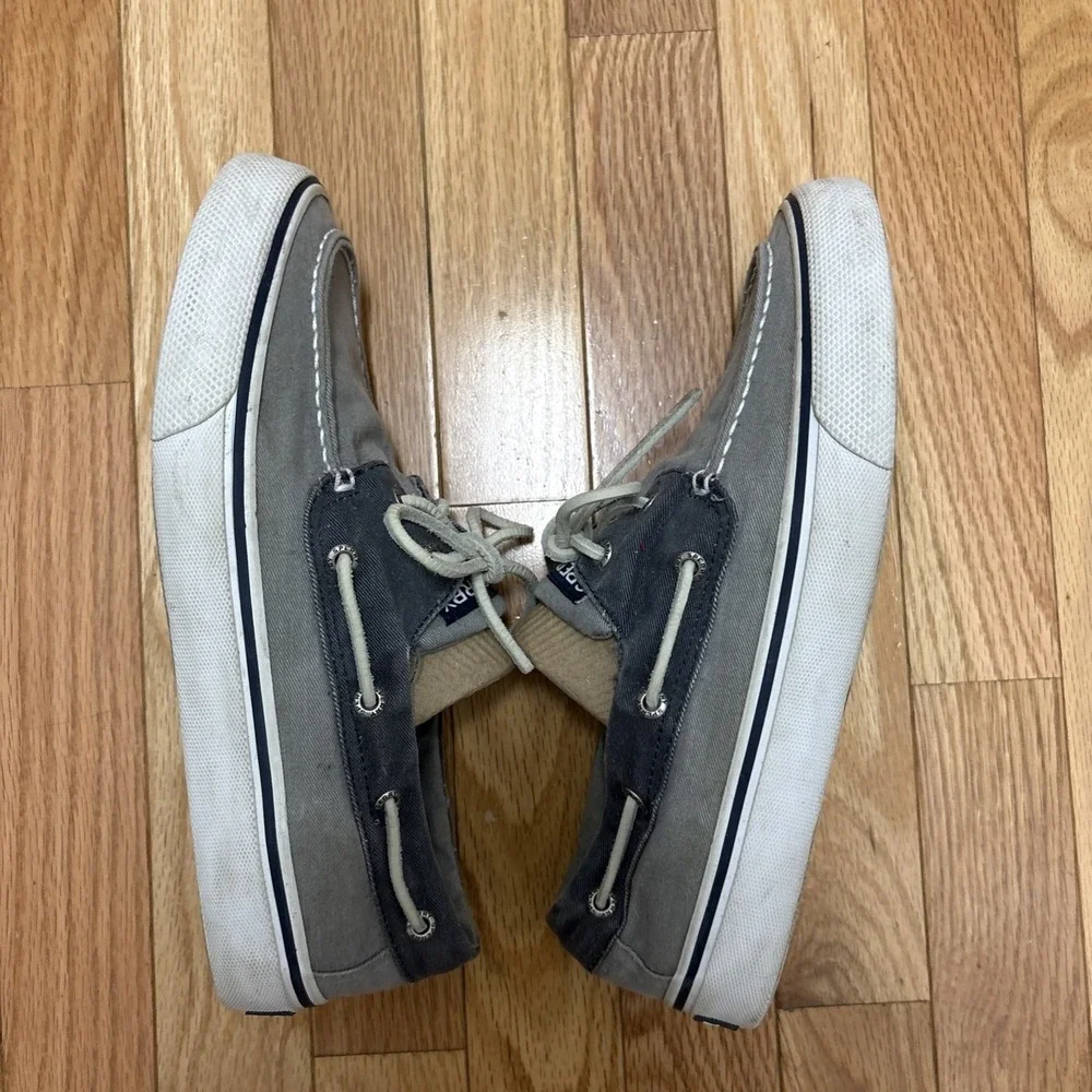 Sperry Men's Bahama II Coastal Preppy Boat Shoe Sneaker Gray - Size 8